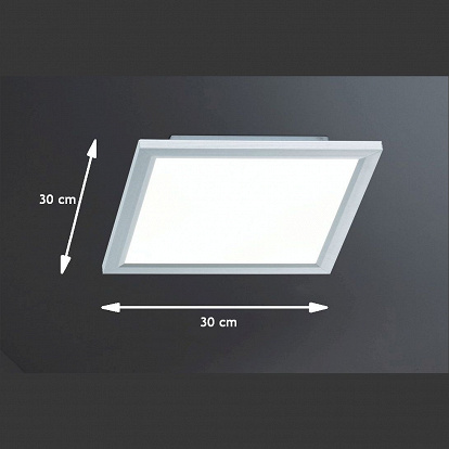 LED Deckenquadrat Bürolicht Küchenlampe dimmbar 30 cm x 30 cm silberfarben 