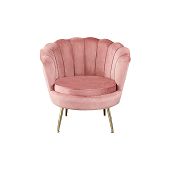 Sessel in Muschelform Bezug Samt rosa Breite 76 cm zur Polstergarnitur