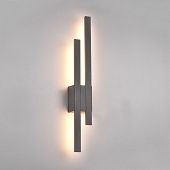 Wandlampe zweiflammig Höhe 61 cm mit zwei Led Lampen inclusive Farbe dunkelgrau Aussenlampen