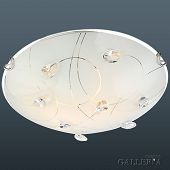 schöne runde Deckenlampe Kristallverziert 30 cm Durchmesser in Glasoptik für LED Lampen 