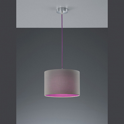 Hängeleuchte mit alabaster/violettem Schirm