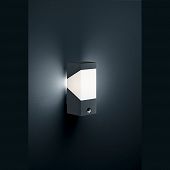 LED-Wandleuchte Garten Bewegunssensor eckig schwarz-Bild-1