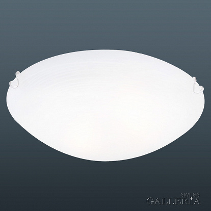 klassische Deckenlampe rund 30 cm Led Leuchtmittel kompatibel E27 Fassung Glas weiss Dekor 