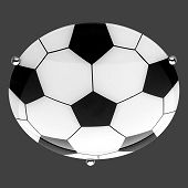 Fussball Fan Lieblings Lampe im schwarz weissen Lederball Dekor aus Glas mit 33 cm Durchmesser