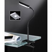 Schreibtischleuchten in schwarz mit flexiblem Leuchtenkopf zur Befestigung an Tischplatten