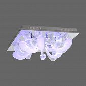 Quadratische Deckenlampe mit Glasobjekten-Bild-3