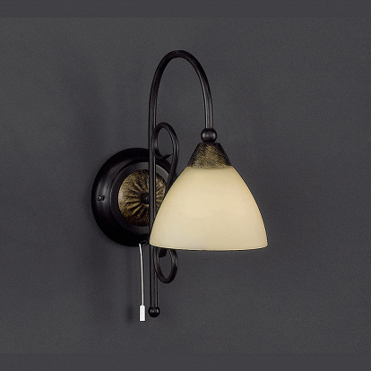 Wandlampe mit schalenförmigem Lampenschirm Höhe 33 cm für austauschbare LED Leuchtmittel E14 