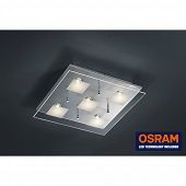 LED Deckenleuchte mit 5 Osram LED glas/chrom-Bild-1