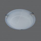 Deckenleuchte mit Metallhalterung Glas Alabaster weiss rund 40 cm Durchmesser für zwei Lampen E27