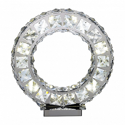elegante Tischleuchte LED in Chrom und Kristall