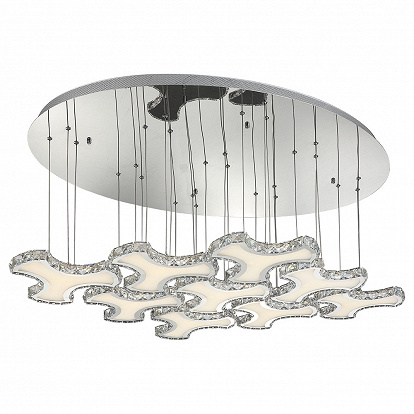 LED Hängelampe im schönen Design in Chrom, Kristall, Spiegel und