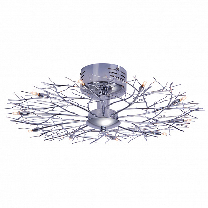 Deckenleuchte mit Halogenlampe und Chromfassungen.