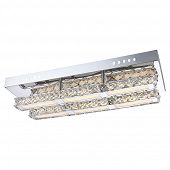 rechteckige LED Deckenleuchte in Chrom, Kristall und Acryl