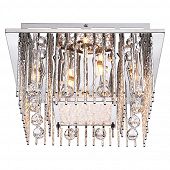 Eine LED Deckenleuchte mit Glaskristallen in Aluminium und Glas-Bild-4
