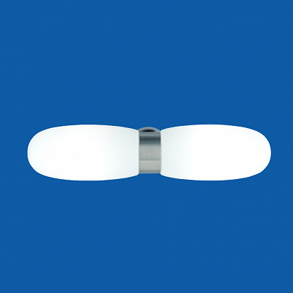 Badezimmerlampe mit 2 'Flügeln', Nickel matt