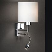Stoffschirmlampe als Wandleuchte für austauschbare LED Lampen dimmbar plus praktisches Leselicht 