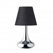 Elegante Tischleuchte in Schwarz mit chromfuss