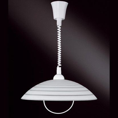 Höheneinstellbare Glas- Hängelampe rund 40 cm