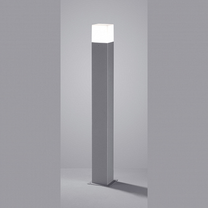 Aussenleuchte Ständerleuchte silber Höhe 80 cm mit LED Leuchtmittel 