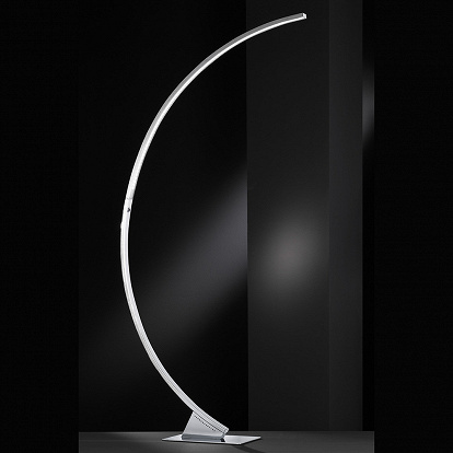Hochwertige Bogenlampe chrom Höhe 185 cm mit warmem LED Licht dimmbar 
