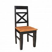 Holzstuhl schwarz gebeizt mit Honigfarbener Sitzplatte als Zweierset zum Vorzugspreis 