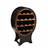 Weinregal aus Massivholz schwarz in runder Form stabil für viele Flaschen Höhe 95 cm 