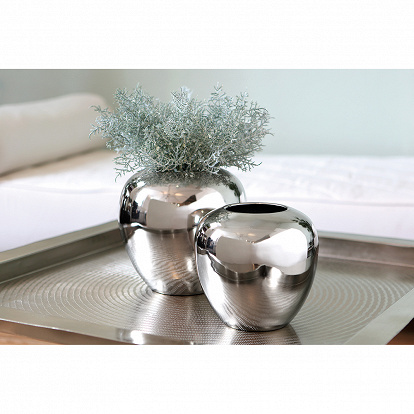 Vasen Duett in Silber aus Edelstahl als Geschenk oder Dekoration