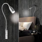 Flexi Möbelleuchte und Bettlampe zum Anschrauben mit gutem LED Leselicht 