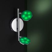 grünes LED Licht als Spot für Wand und Decke