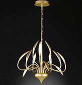 Opulente LED Hängelampe & moderner Kronleuchter in matt gold