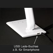 USB Ladebuchse an LED Schreibtisch-Leuchte