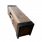 Lowboard aus Holz TV Möbel B 187 cm-Bild-7