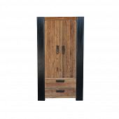 Schrank aus Holz mit zwei Schubladen und einer Doppeltüre alle Teile aus massivem Holz