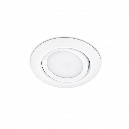 Weisser klassischer LED-Einbaustrahler 8 cm Durchmesser aus Metall mit Led Lampe Warmlicht 