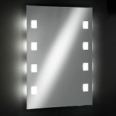 LED-Spiegelleuchte mit 8 Spots dimmbar 70x 56 cm gross für Bad und Wohnraum 