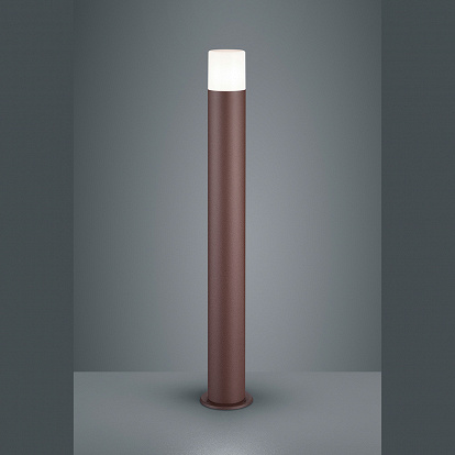 Outdoor-Lampe rostfarbig und weiss runde Form mit eingebauten LED Leuchten