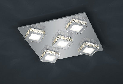 Kristall Glas Deckenlampen Elemente auf Chromplatte