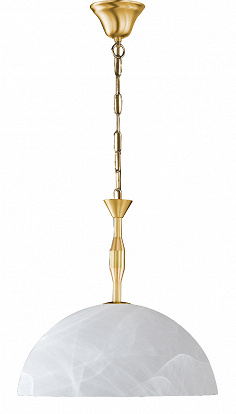 Messinglampe mit rundem Glasschirm zum hängen