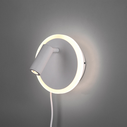 Weisse Wandlampe mit zweifachem LED Powerlicht