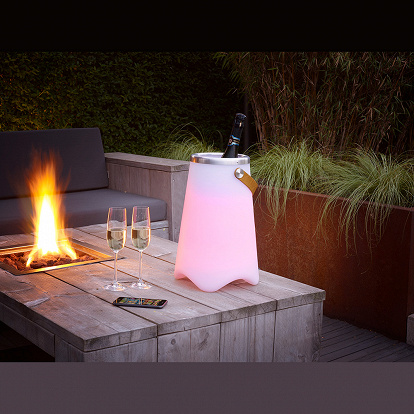 Ambiente Garten Tischlampe mit bluetooth Lautsprecher plus Weinkühler in einem