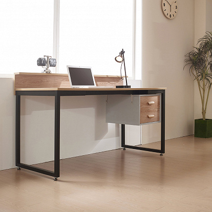 Schreibtisch in Akazienoptik mit Schubladen