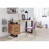Schreibtisch aus massiver Akazie mit 3 Schubladen