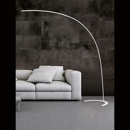 Weisse Bogenlampe für Wohnzimmer für gutes warmes LED Licht zum dimmen 