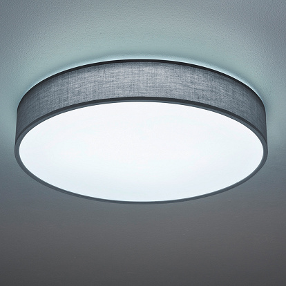 LED Decken Lampe Ess Zimmer Strahler Beleuchtung Büro Stoff Leuchte grau rund 