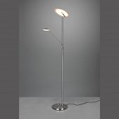 Stehlampe in Silber mit Dimmer für Oberlicht und Leselicht in Höhe 180 cm 
