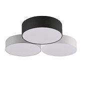 LED-Deckenleuchte mit Stoffschirmen in Schwarz, Grau und Weiss