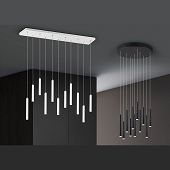 Weisse LED-Pendelleuchte mit 11 Spots und Switch Dimmer