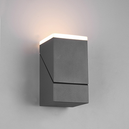 Aussenwandleuchte grau mit drehbarem Lampenkopf mit toller Led Lichtleisung von guten 800 Lumen 