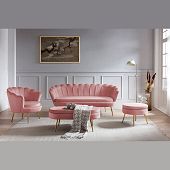 Polstergarnitur Samt rose in aussergewöhnlichem Design Sofa 180 cm