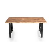 Massivholztisch Länge 140 cm mit geölter Tischplatte und massivem Untergestell